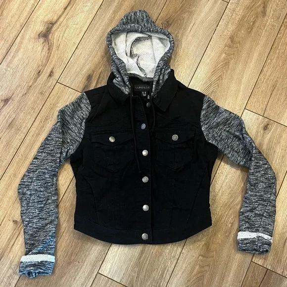 Girls hooded denim jacket - Picture 1 of 3